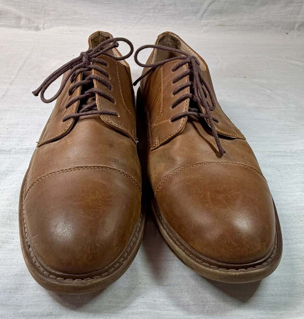 Merona Men's Brown Cap Toe Leather Oxford Dress Shoes